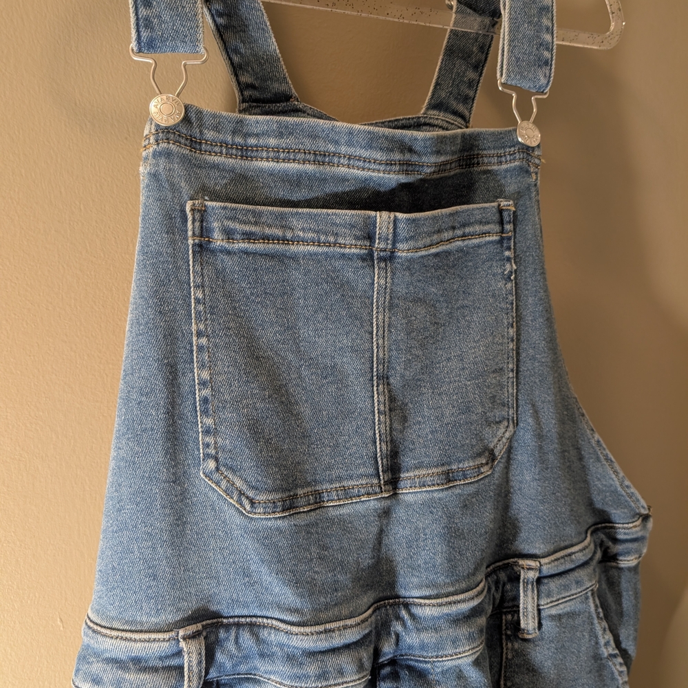 Ava & Viv 20W Denim Overalls With Ankle Slits & Side Zipper Stretchy - Picture 8 of 14